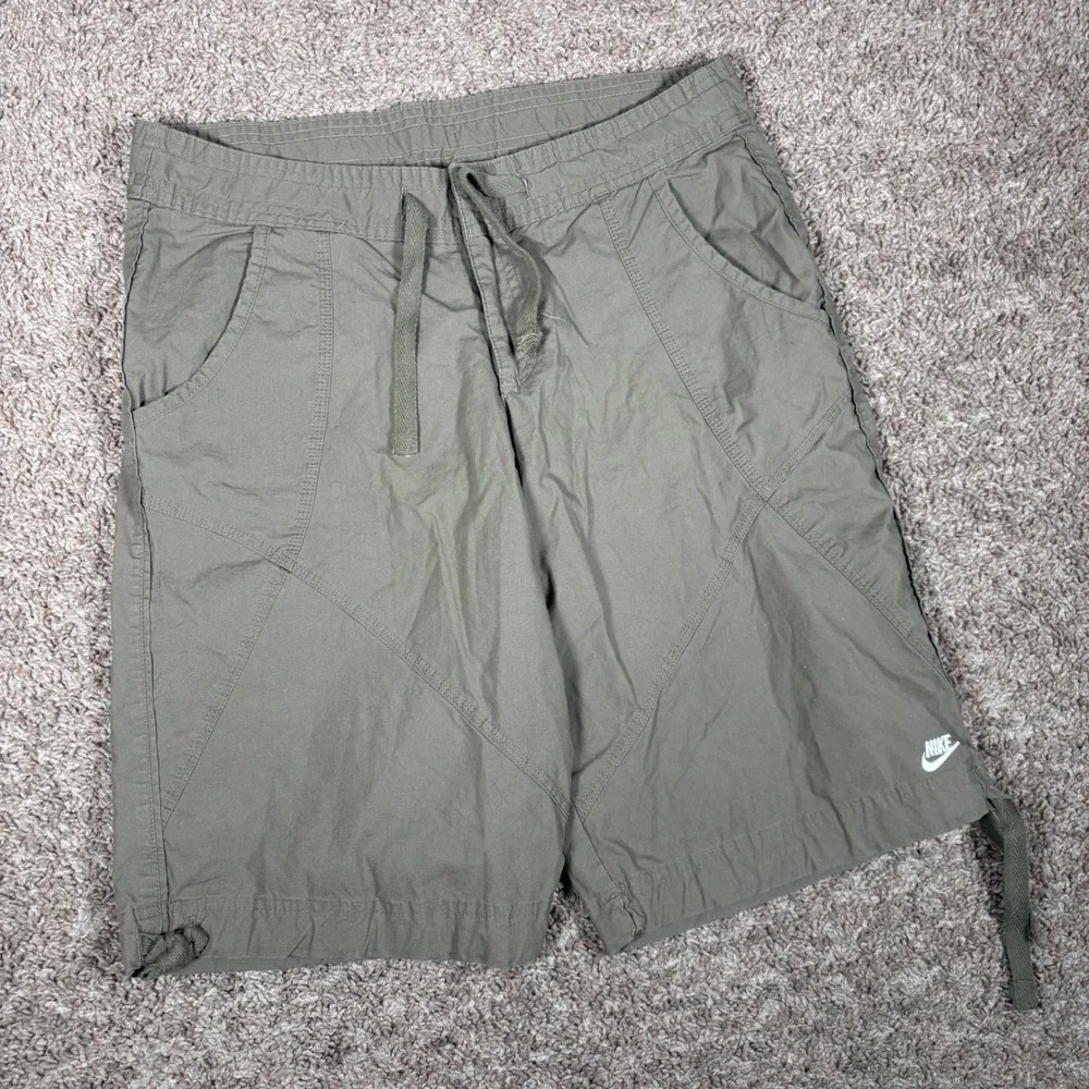 Nike‎ Mens Utility Shorts Olive Green Drawstring Cinch Hem 277453-900 Small